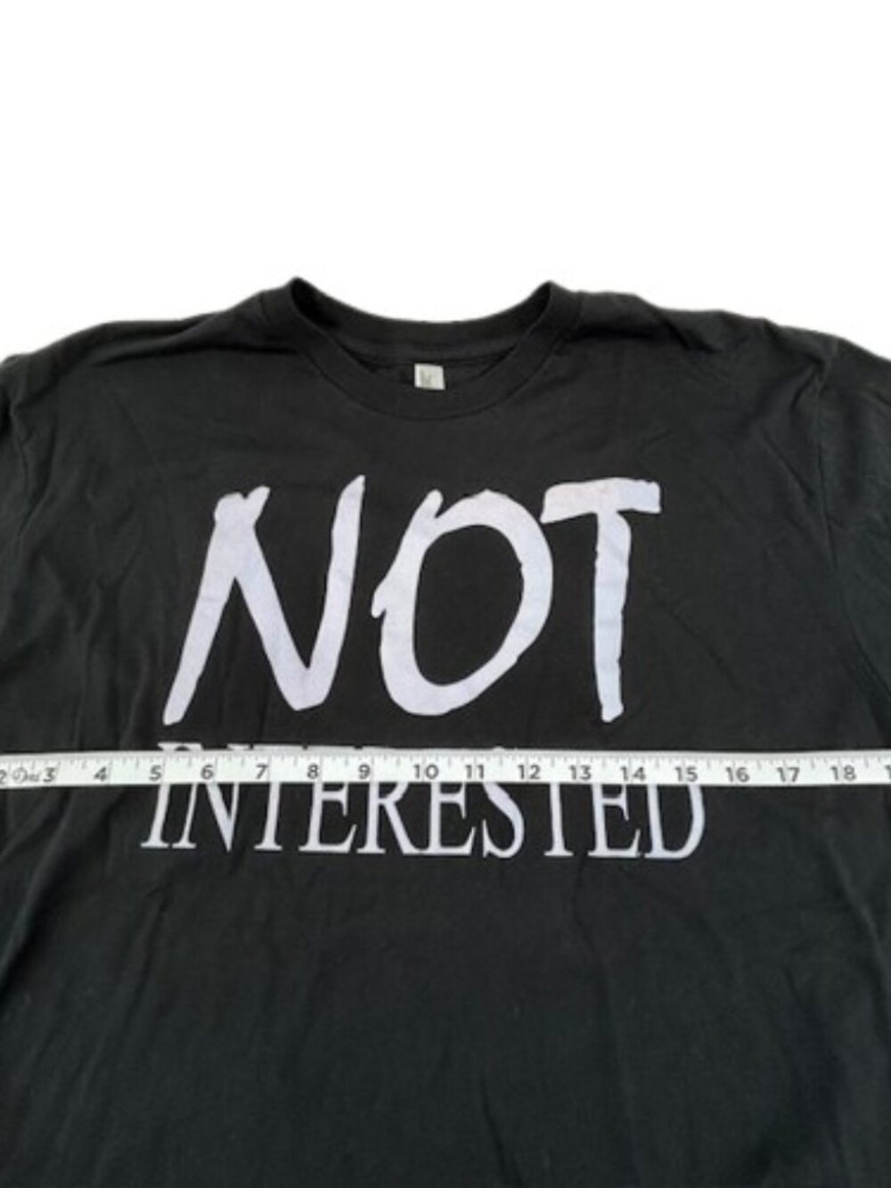 Not Interested T-Shirt Size Large Graphic Black White - Picture 4 of 5